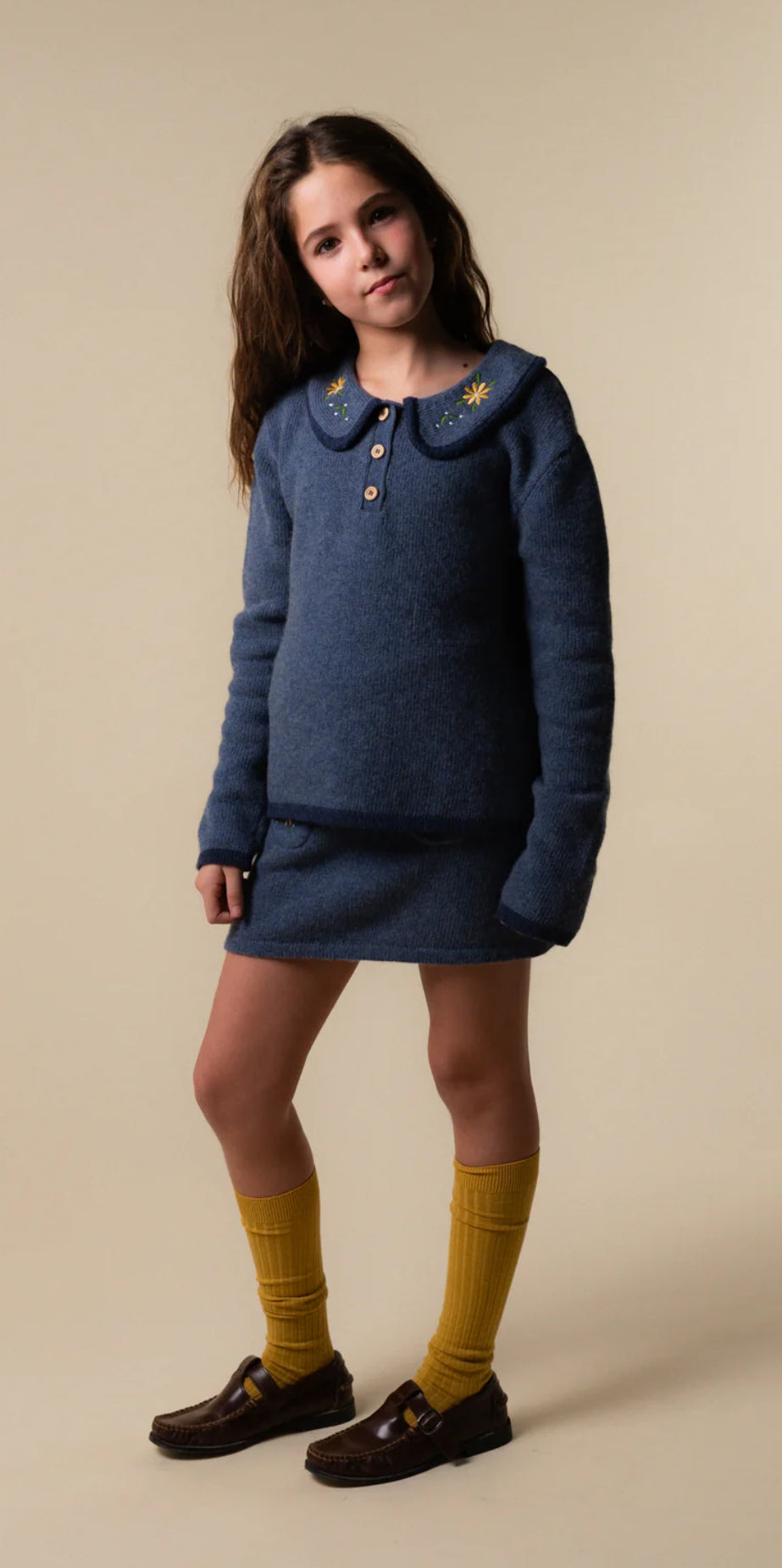 Birinit Petit Anabela Knit Embroidered Set