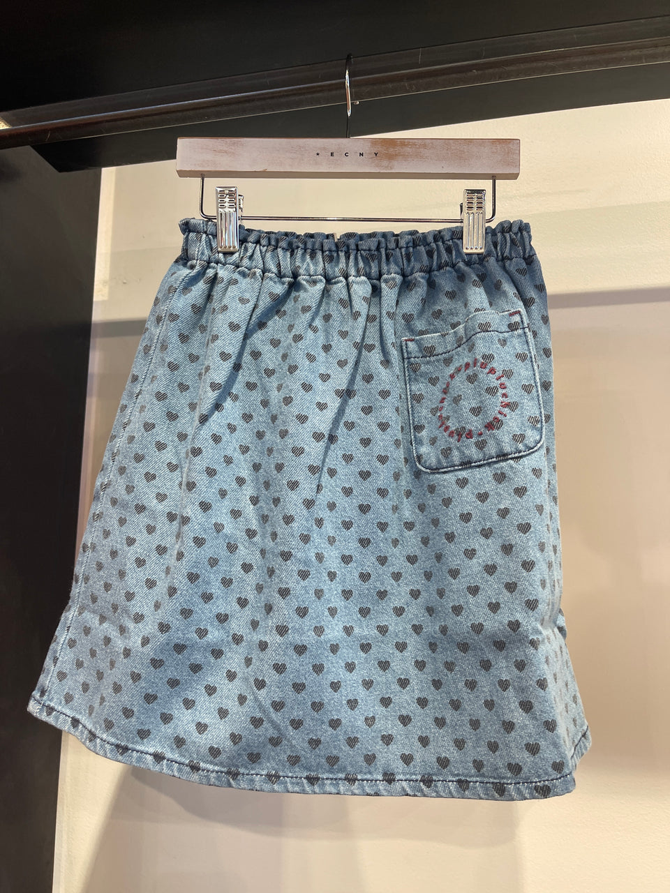 Piupiuchick Washed Blue Denim w/ Hearts Skirt
