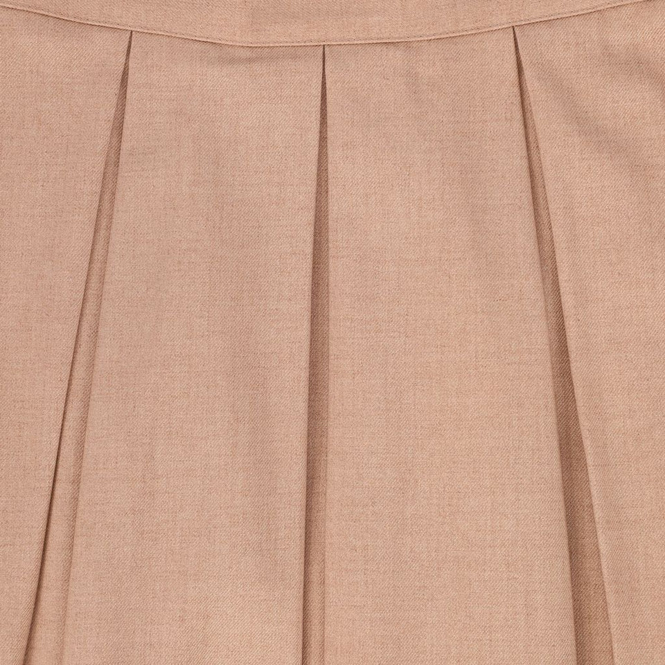 Bamboo Pink Wool Pleat Skirt