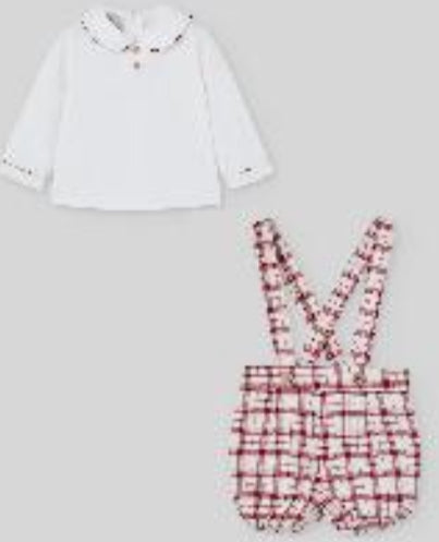 Paz Red Overall Cardigan 3 pc Set