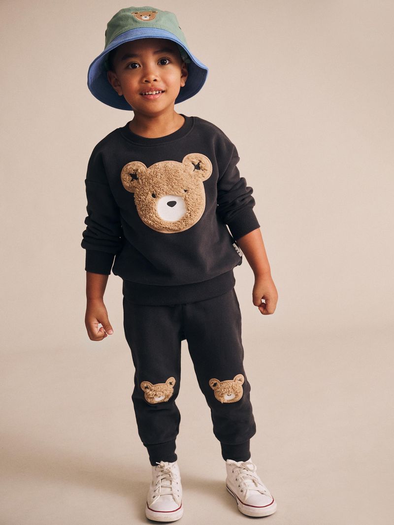 Hux Furry Black Bear Sweatset