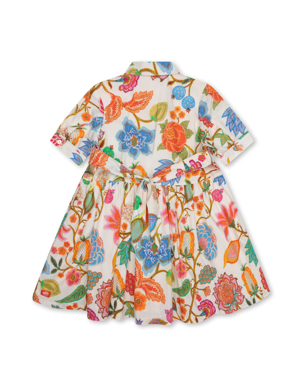 Oilily Delphine Dress with Collar and Large Florals