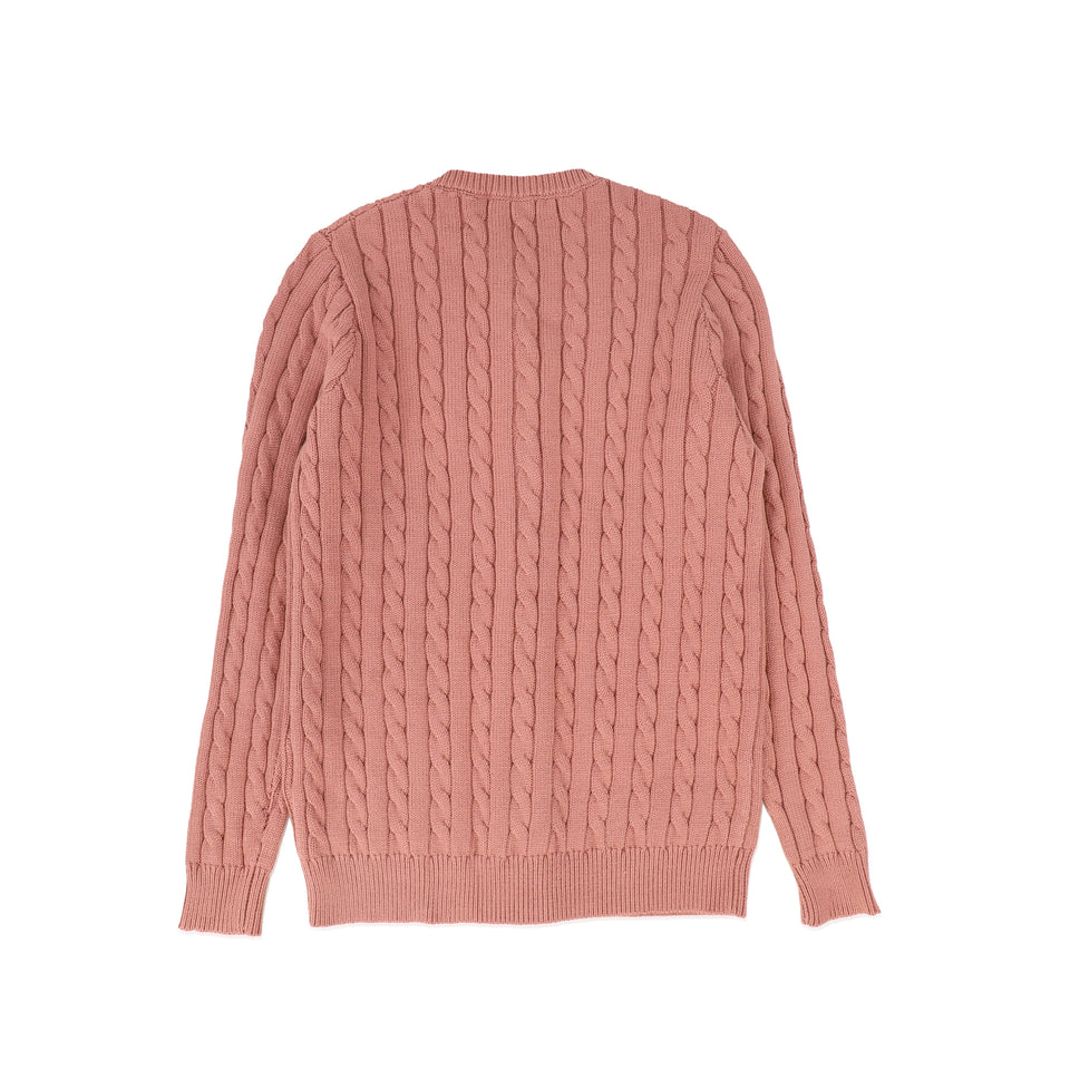 Bace Mauve Cable Knit Logo Cardigan