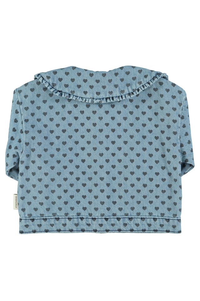 Piupiuchick Washed Blue Denim w/ Hearts Jacket