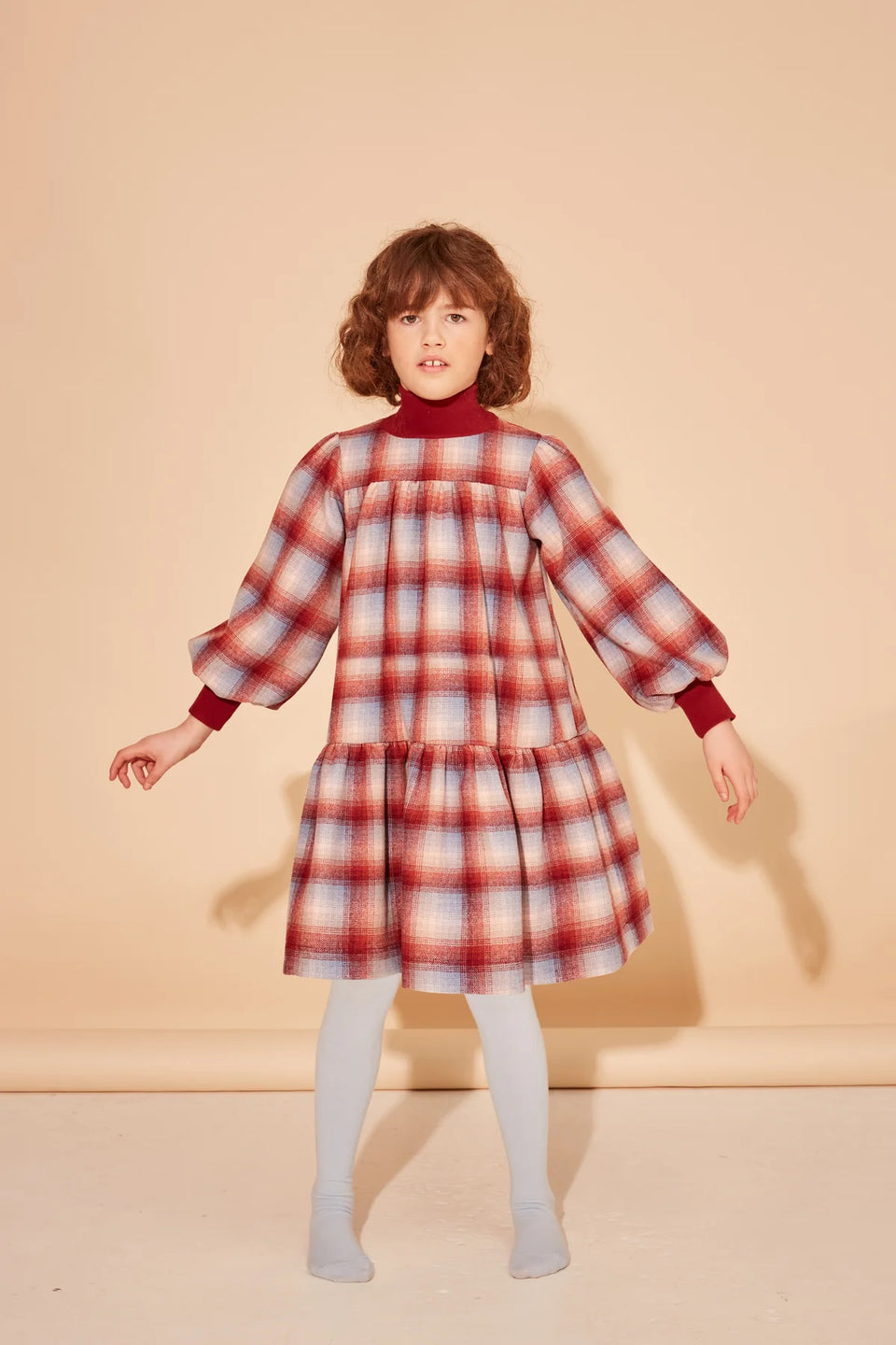 The Middle Daughter Cranberry/Blue Moon Check Dress