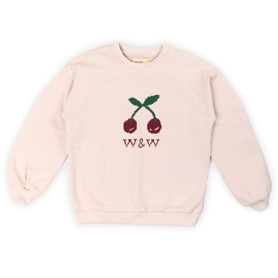 Wander and Wonder Ecru Cherries Sweater