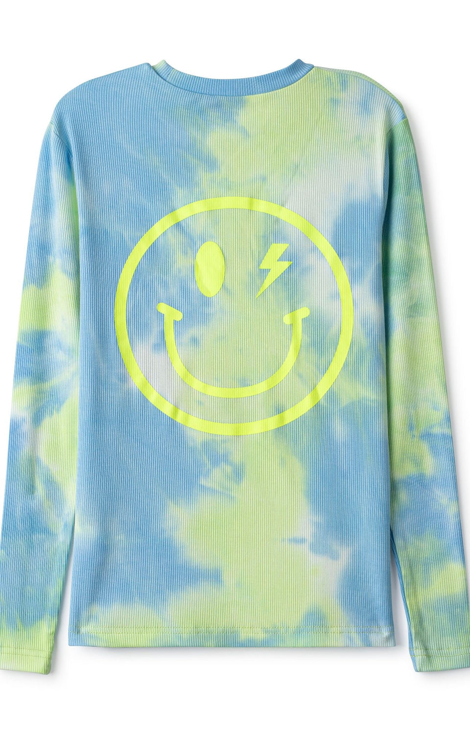 Noname Green/Blue Tie-Dye Smiley Face Tee w/Smiley on Back