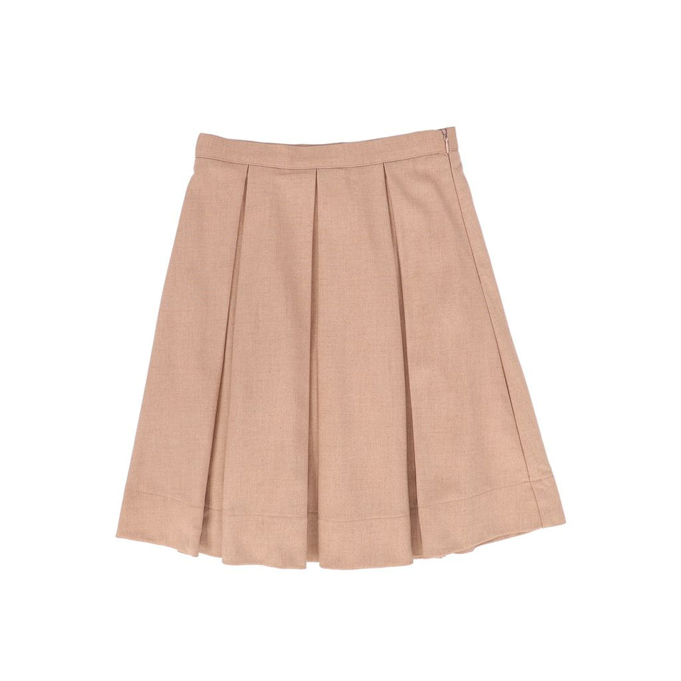 Bamboo Pink Wool Pleat Skirt