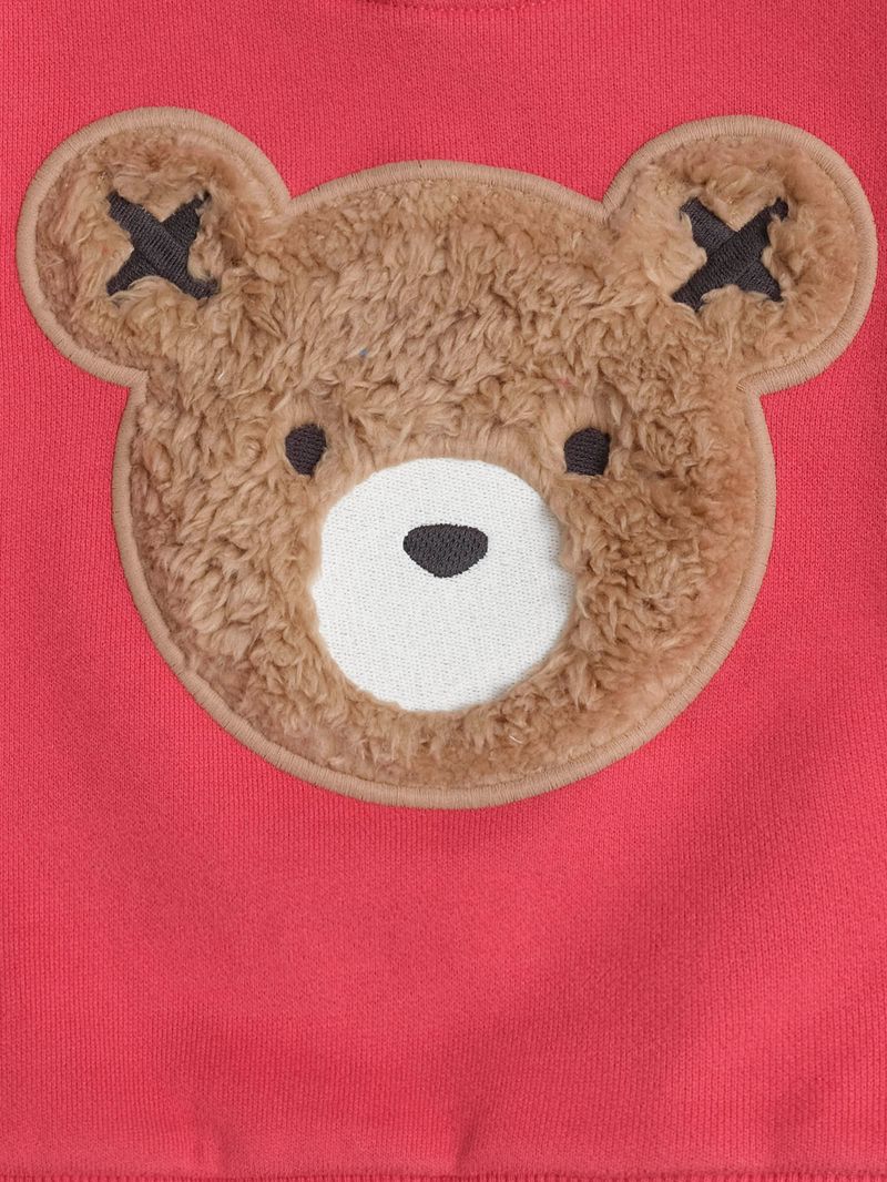 Hux Furry Bear Red Sweatshirt