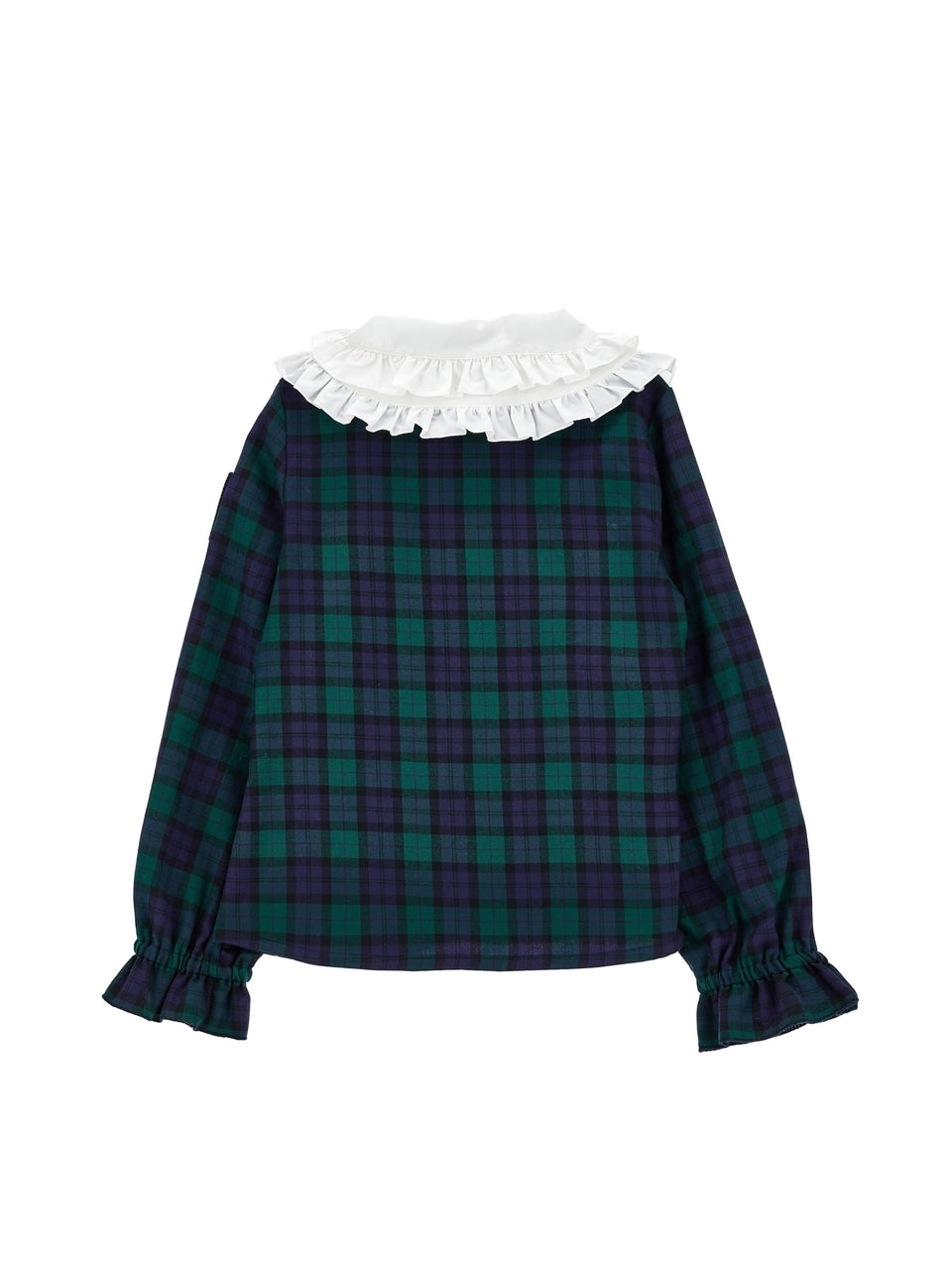 Philosophy Green LS Check Blouse w/ Collar