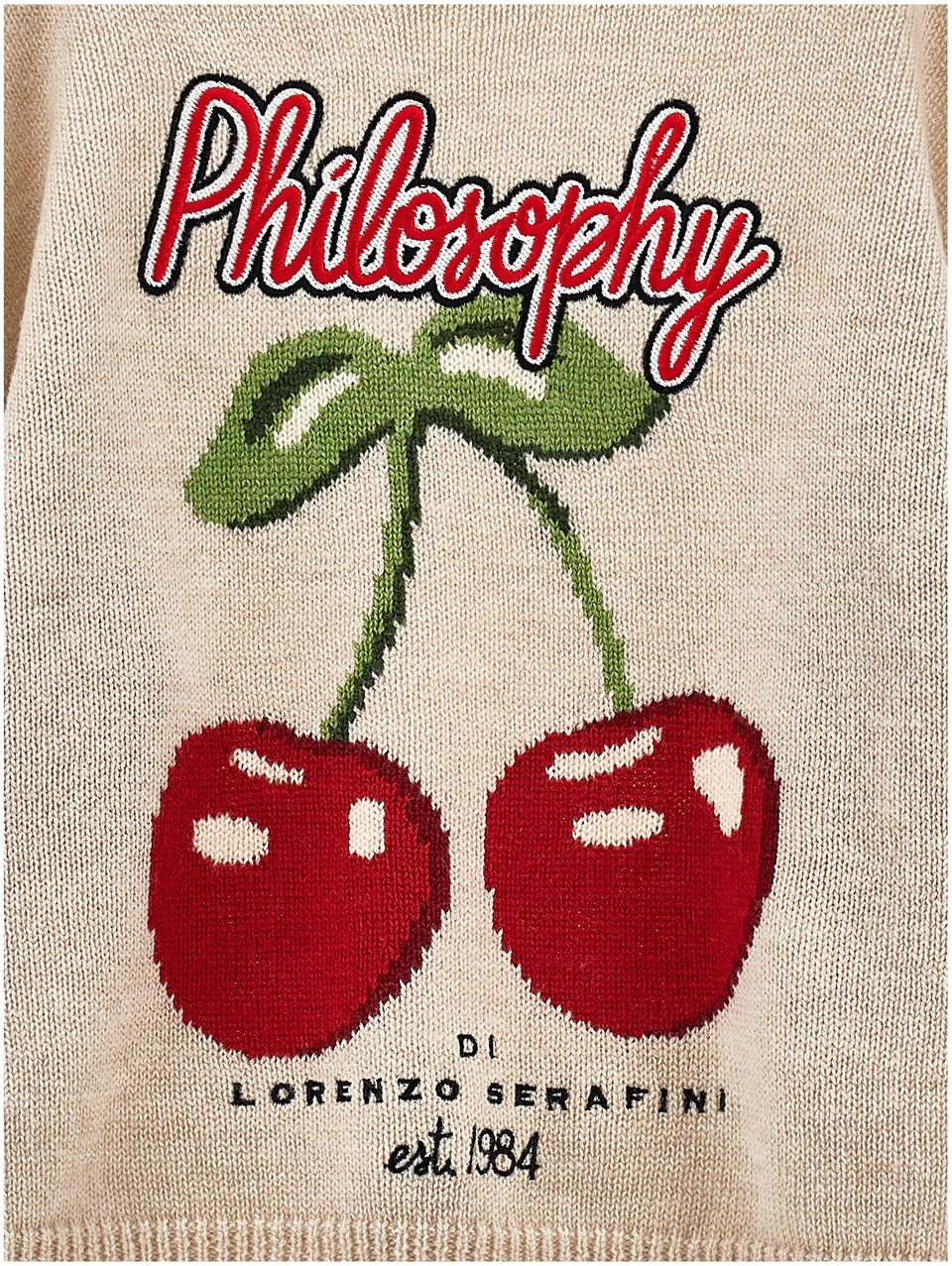 Philosophy Beige Sweater w/ Cherry