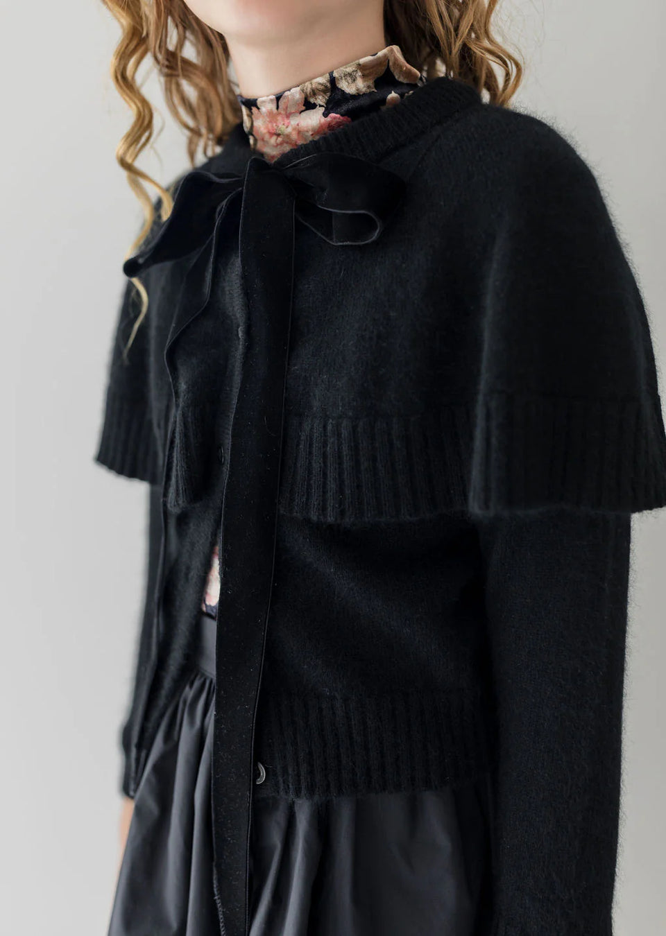 Petite Amalie Black Shawl Cardigan