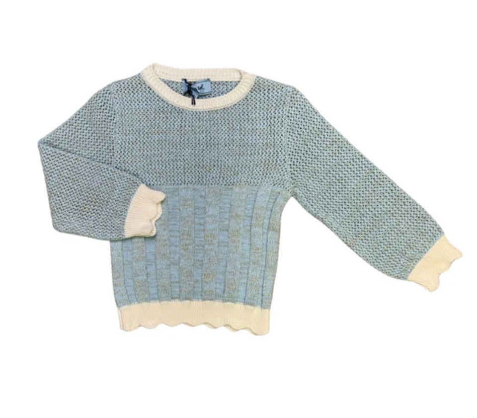 Mimisol Blue Knit Blue Top