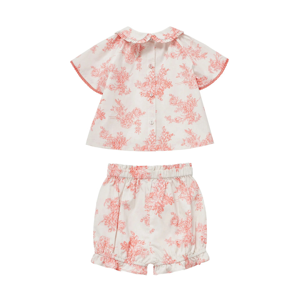 Cera Una Volta Pink De Jouy Toile Baby Set