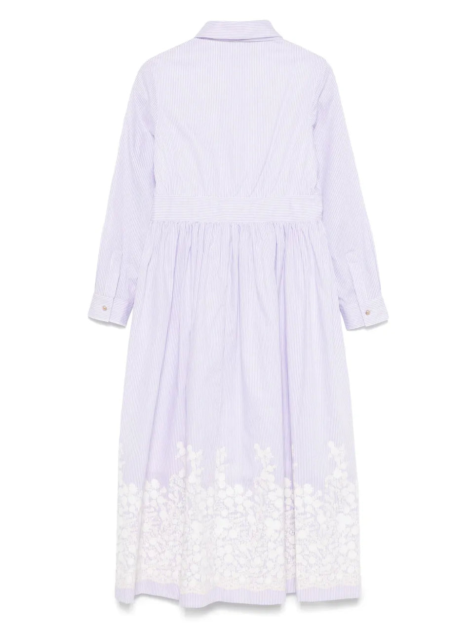 Elie Saab Printed Lilac Striped Maxi Dress