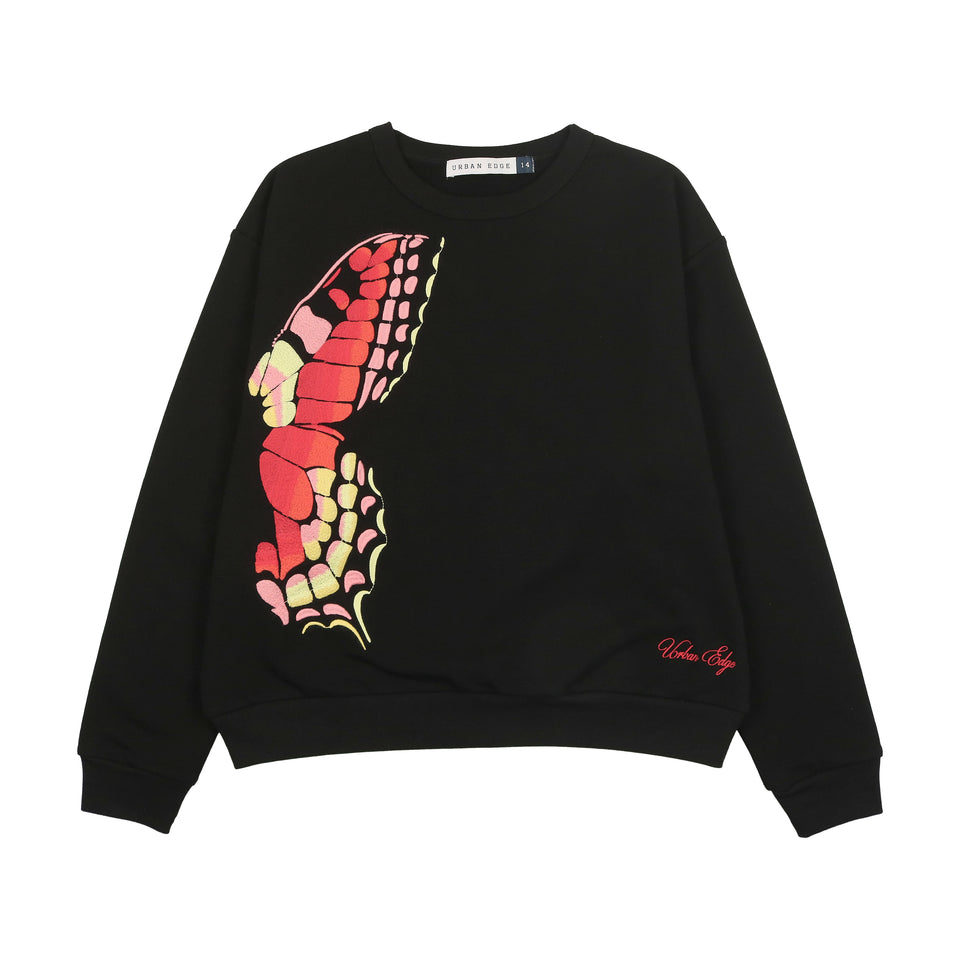 Urban Edge Black Butterfly Sweatshirt