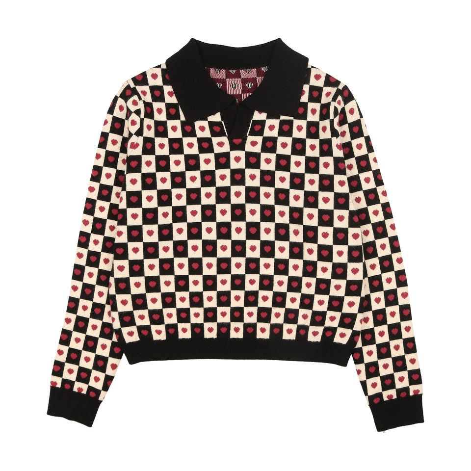 Urban Edge White Checkered Heart Polo