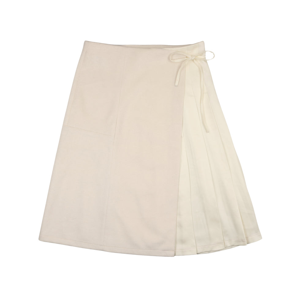 Urban Edge White Pleated Wrap Skirt