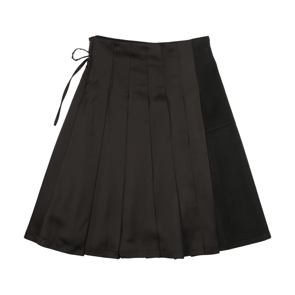 Urban Edge Black Pleated Wrap Skirt
