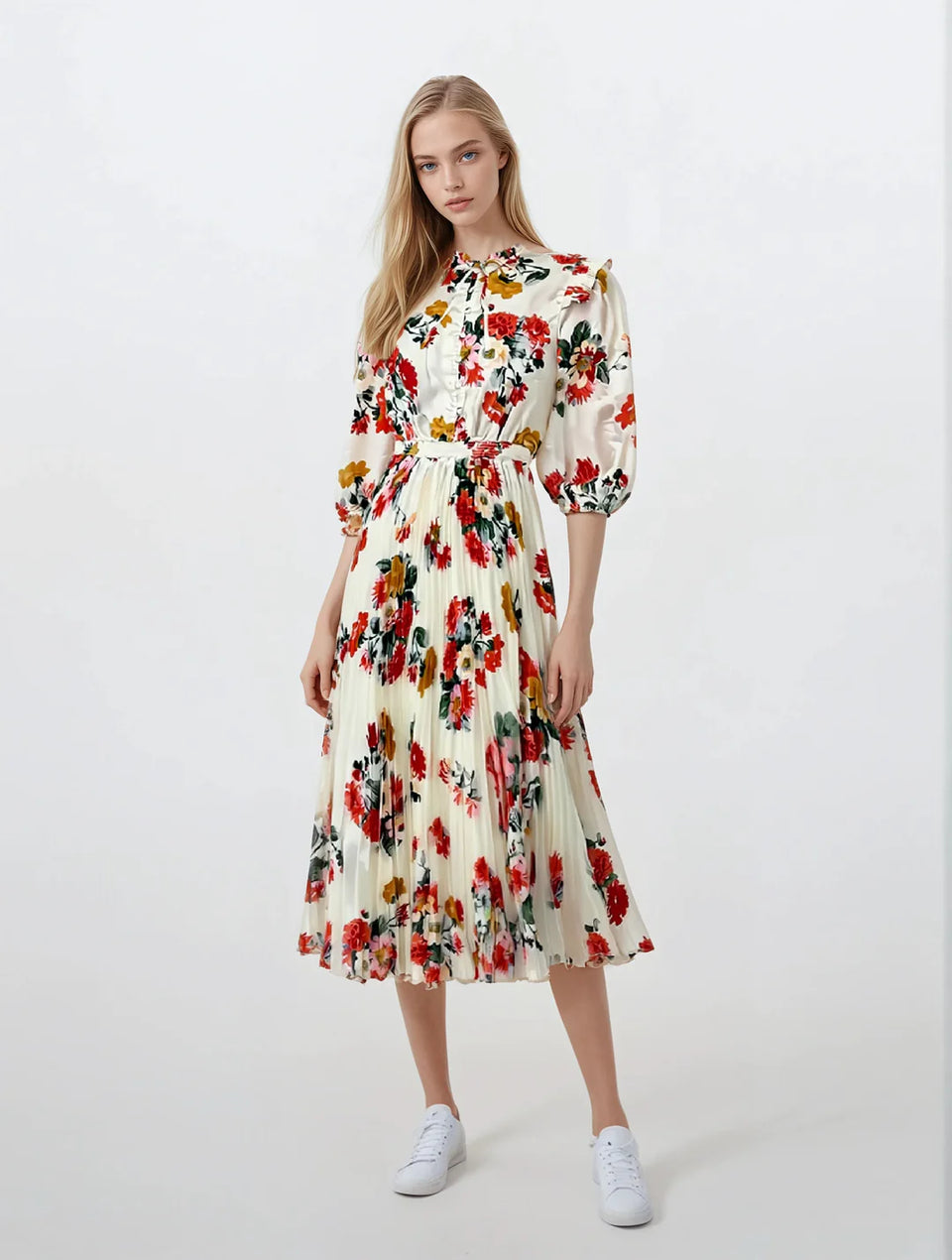 Elle Oh Elle Petra Dress in Flowers on White