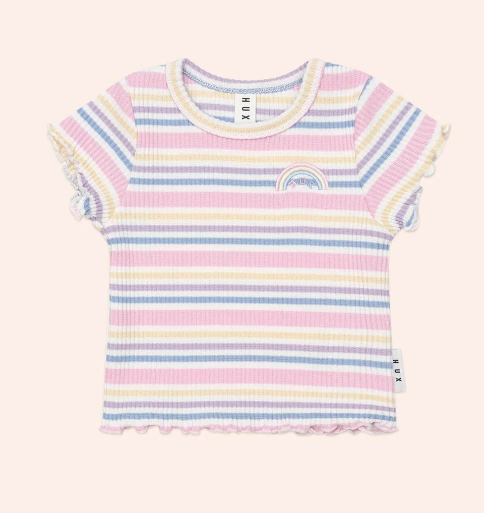Hux Rainbow Stripe Tshirt w/ Short Set