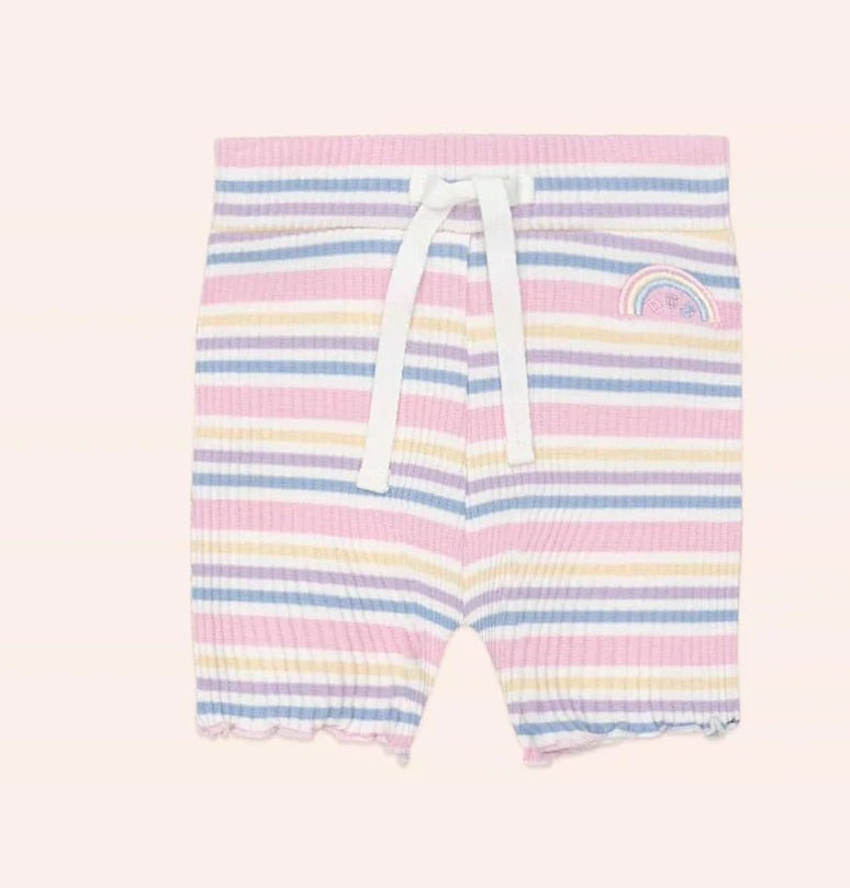 Hux Rainbow Stripe Tshirt w/ Short Set