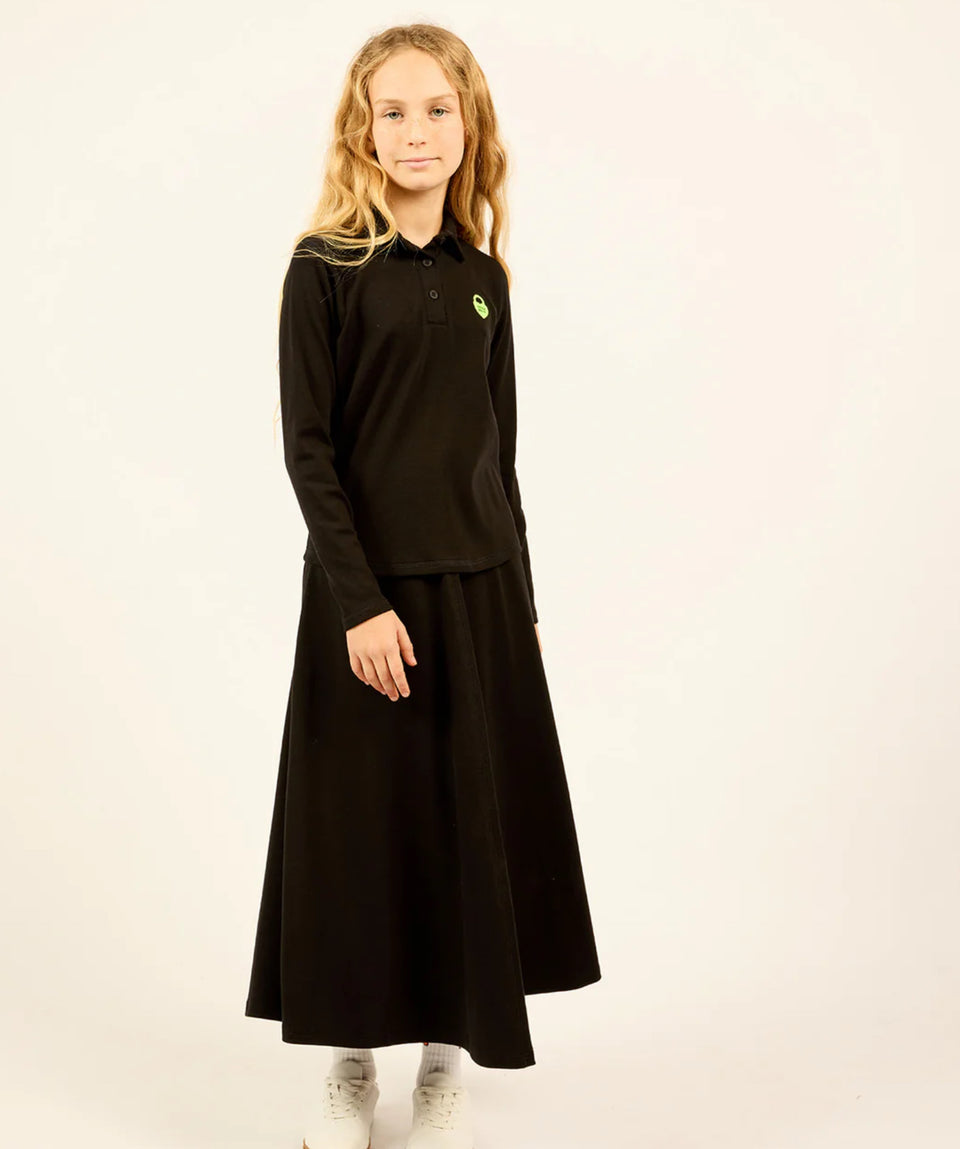 Little Parni Black Neon Collar Heart Logo Tshirt