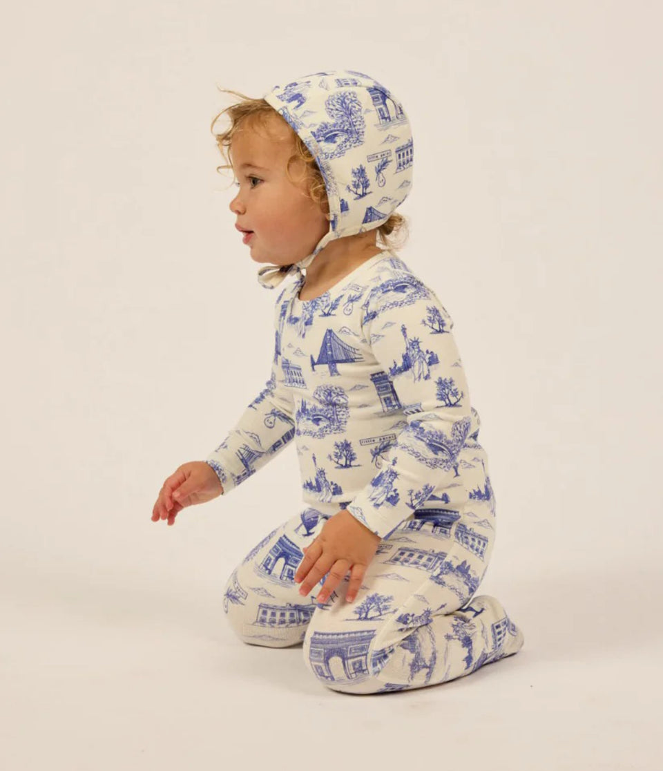 Little Parni Blue/Ivory Toile Stretchy