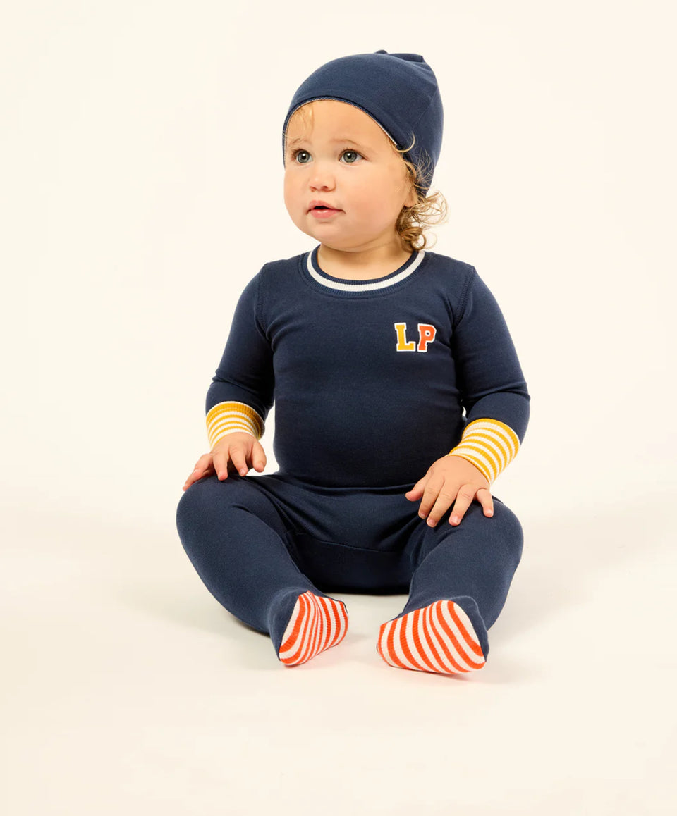 Little Parni Navy Varsity Colorblock Stretchy