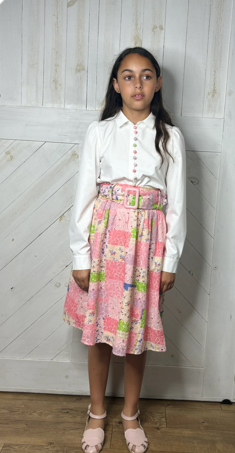 We The Kids Pink Belted Skirt