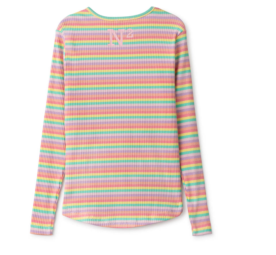 Noname Pink Stripe Tee w/ Heart