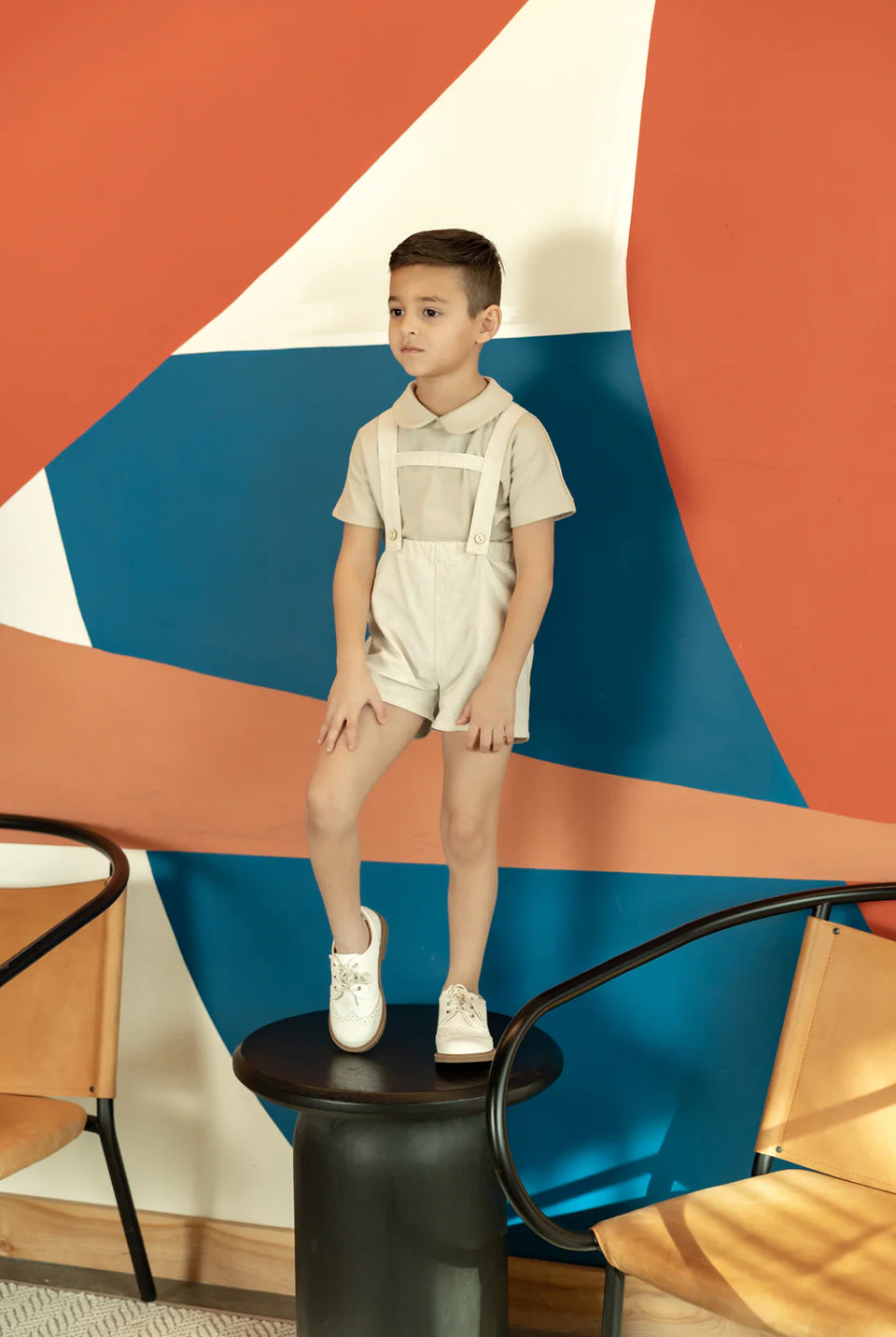 Nou Nelle Tan Peter Pan Overalls Set