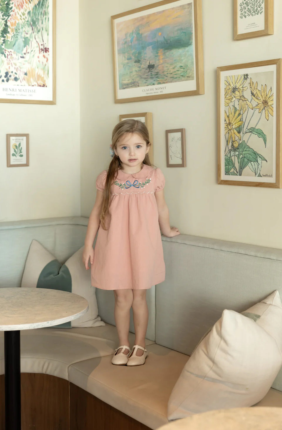 Nou Nelle Scallop Embroidered Pink Dress