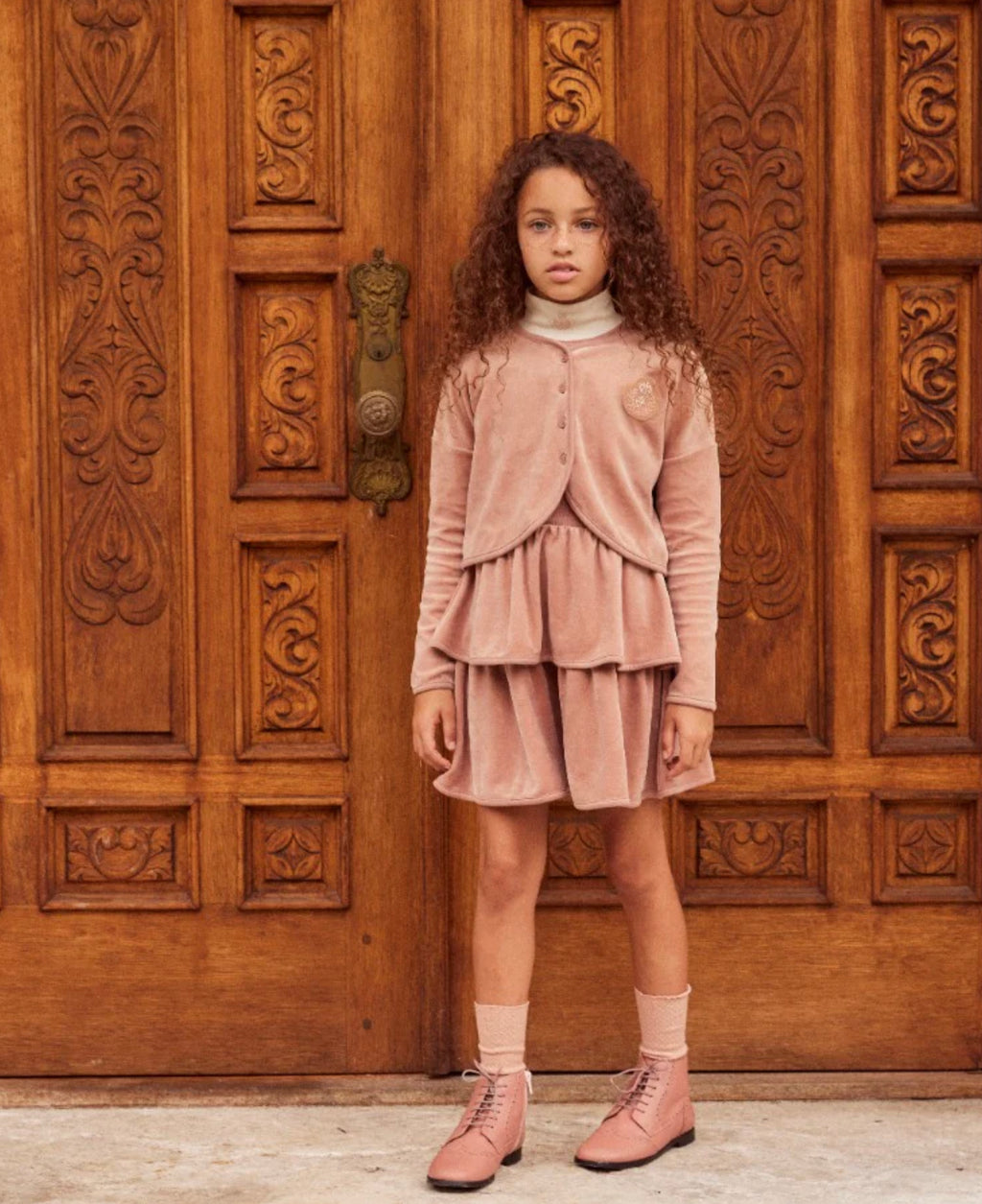 Little Parni Pink Velour Cropped Blazer Elegant Child NY