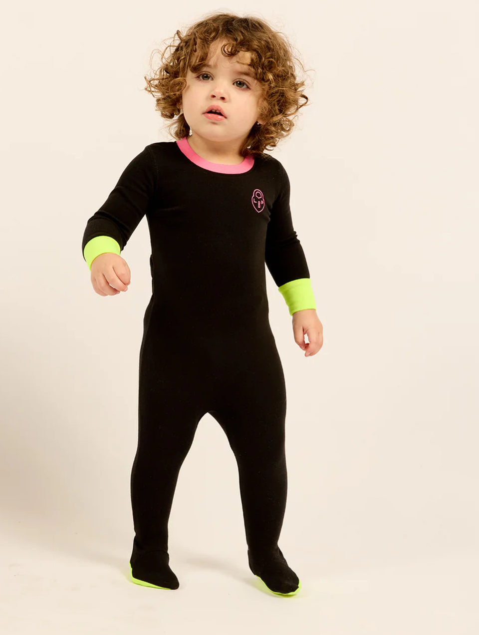 Little Parni Pink/Black Heartlock Neon Cuff Stretchy