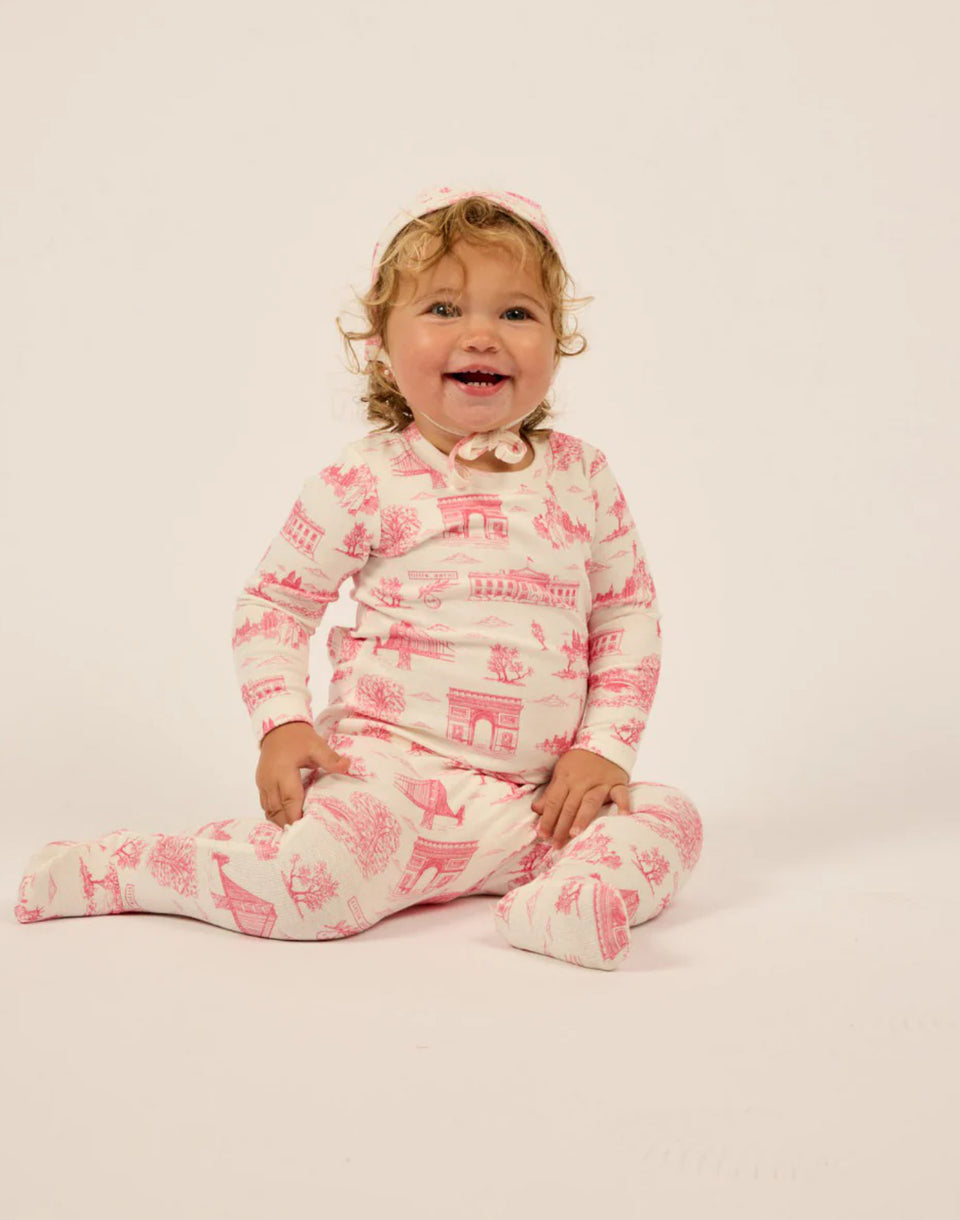 Little Parni Pink/Ivory Toile Stretchy