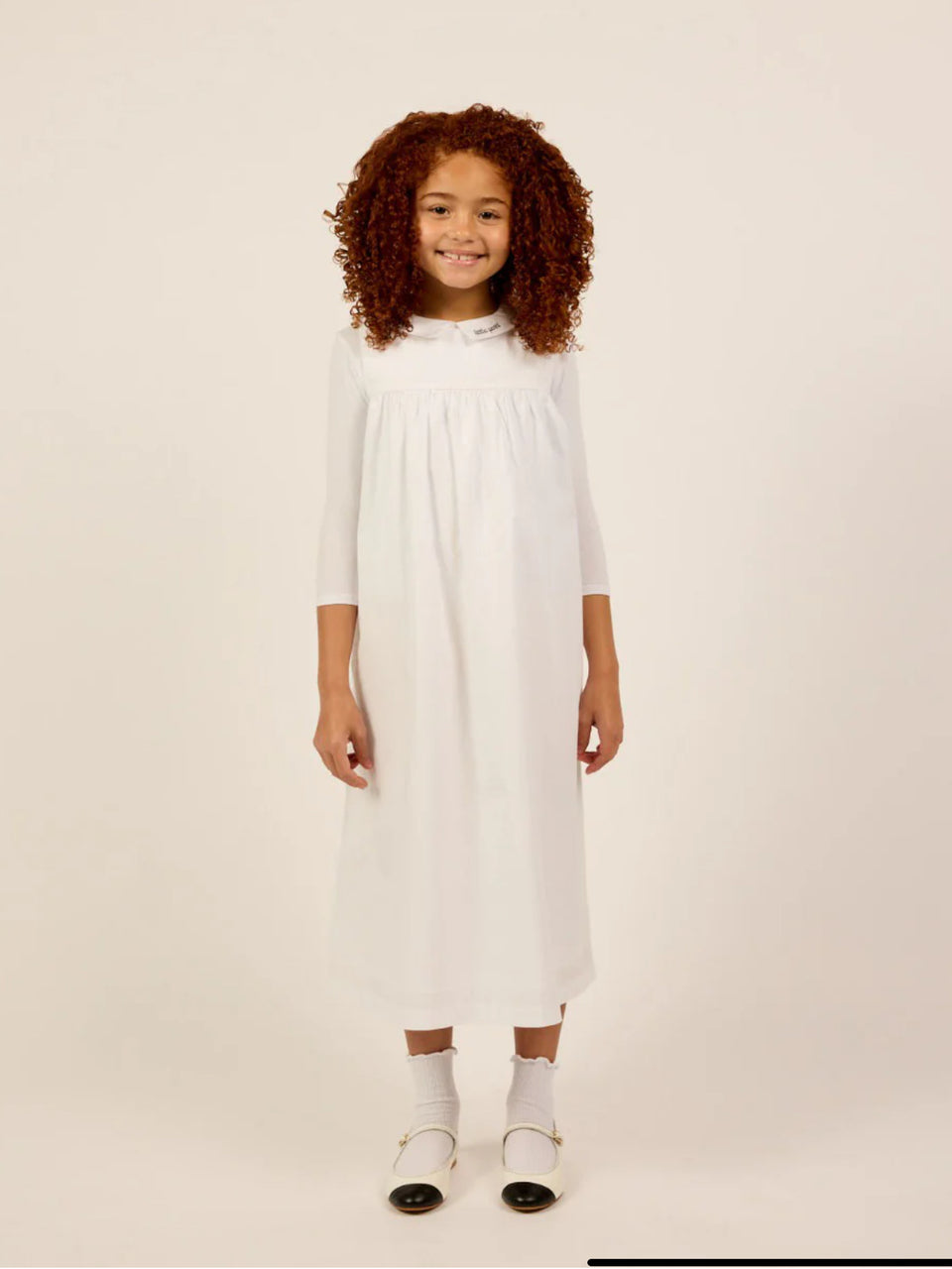 Little Parni White Logo Collar Jumper & Tshirt Set