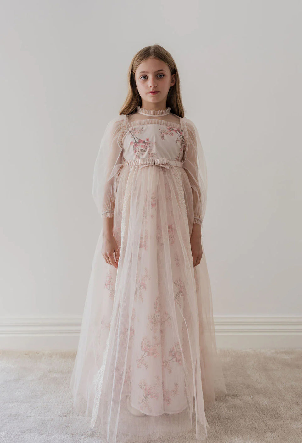 Petite Amalie Blush Orchid Tulle Gown