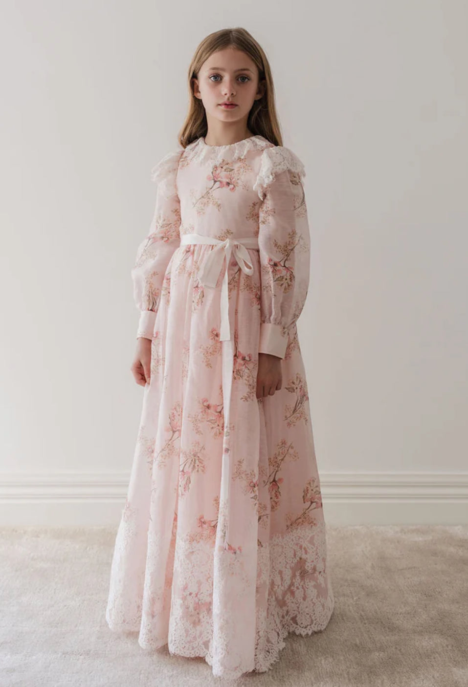 Petite Amalie Blush Orchid Linen Gown