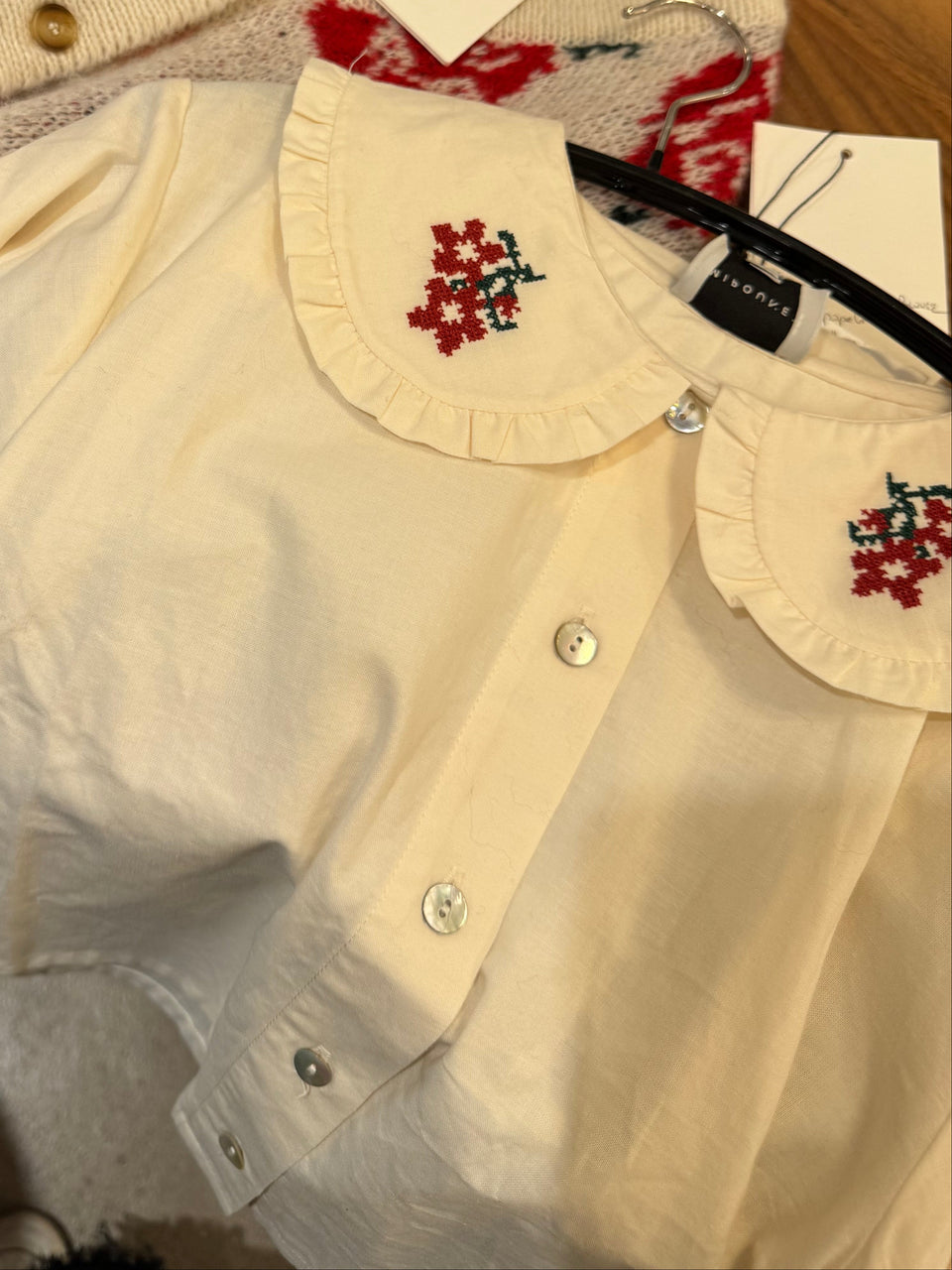 Mipounet Popelin Flower blouse