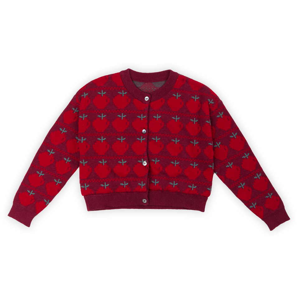 Wander and Wonder Earth Red Apple Cardigan