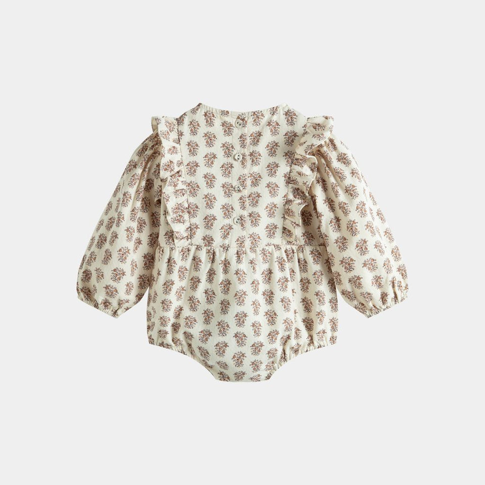 Cera Una Volta Nina Cream Floral Romper