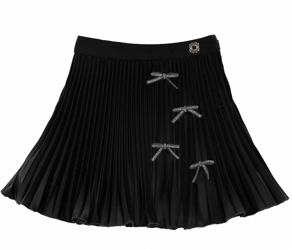 Elie Saab Black Crepe Blouse with Bow Set