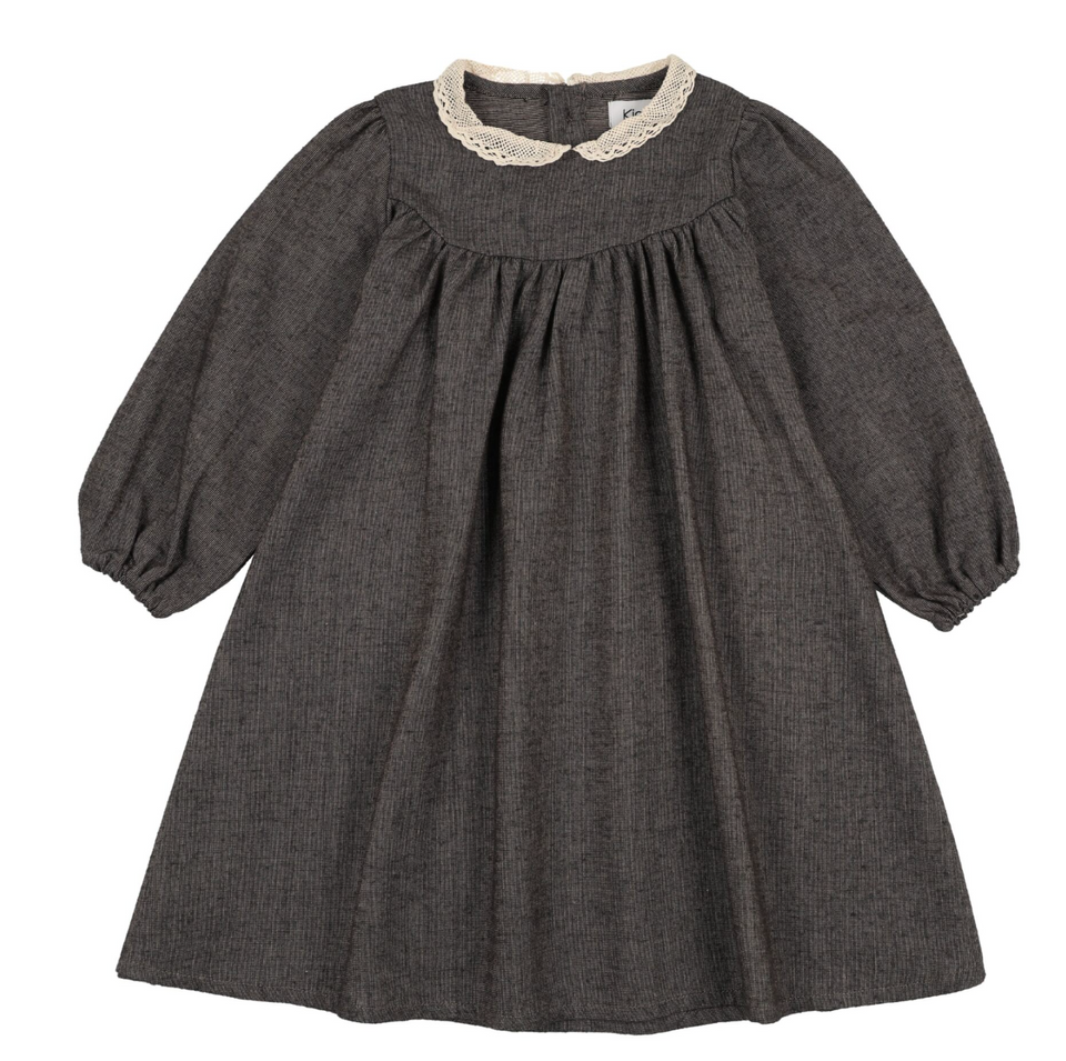 Kin Kin Grey Lace Collar Dress