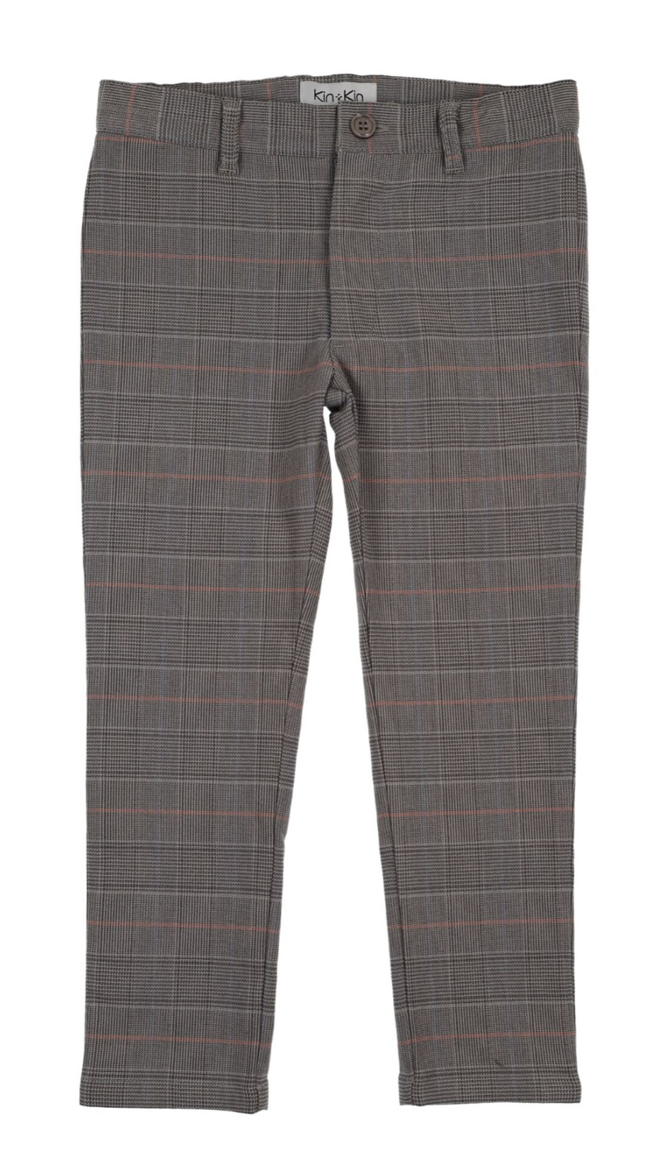 Kin Kin Grey Plaid Long Pants