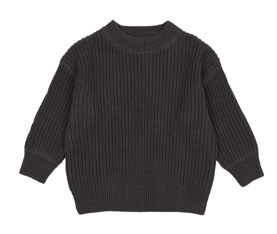 Kin Kin Grey Fisherman Ribbed Sweater