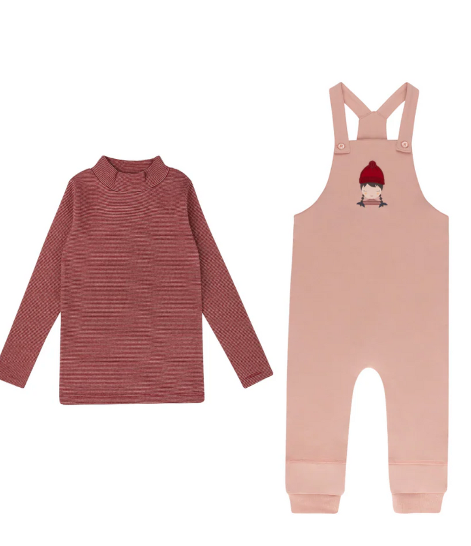 Ely’s & Co. Pink Overall w/ Turtleneck
