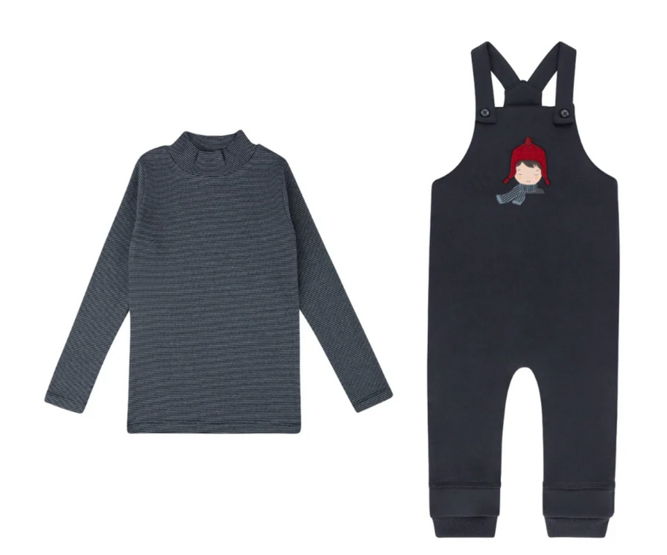 Ely’s & Co. Navy Overall w/ Turtleneck
