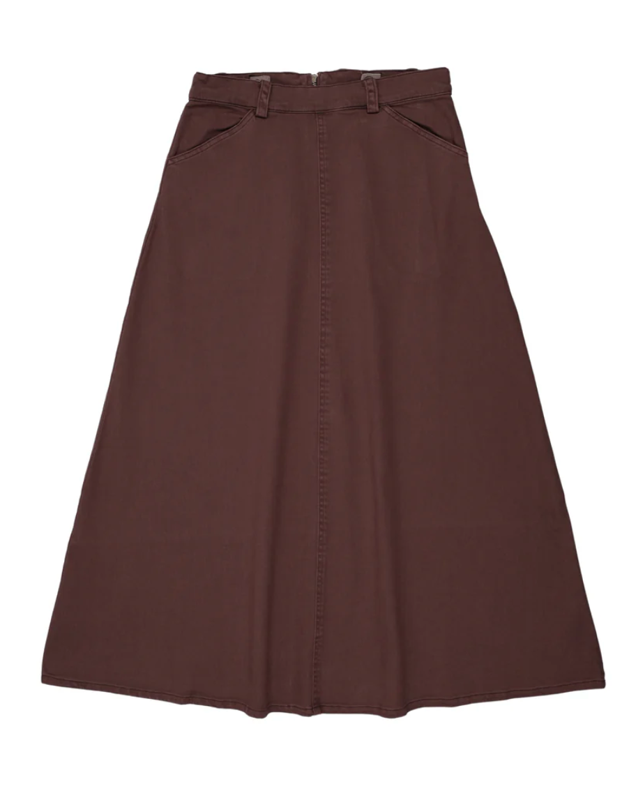 Kin Kin Plum Denim Maxi Skirt