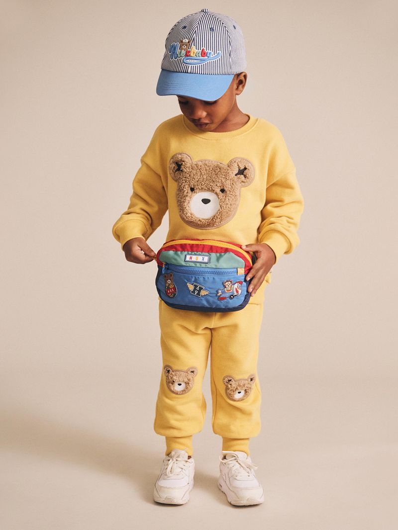 Hux Yellow Furry Bear Sweatset